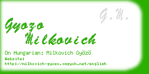 gyozo milkovich business card
