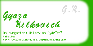 gyozo milkovich business card